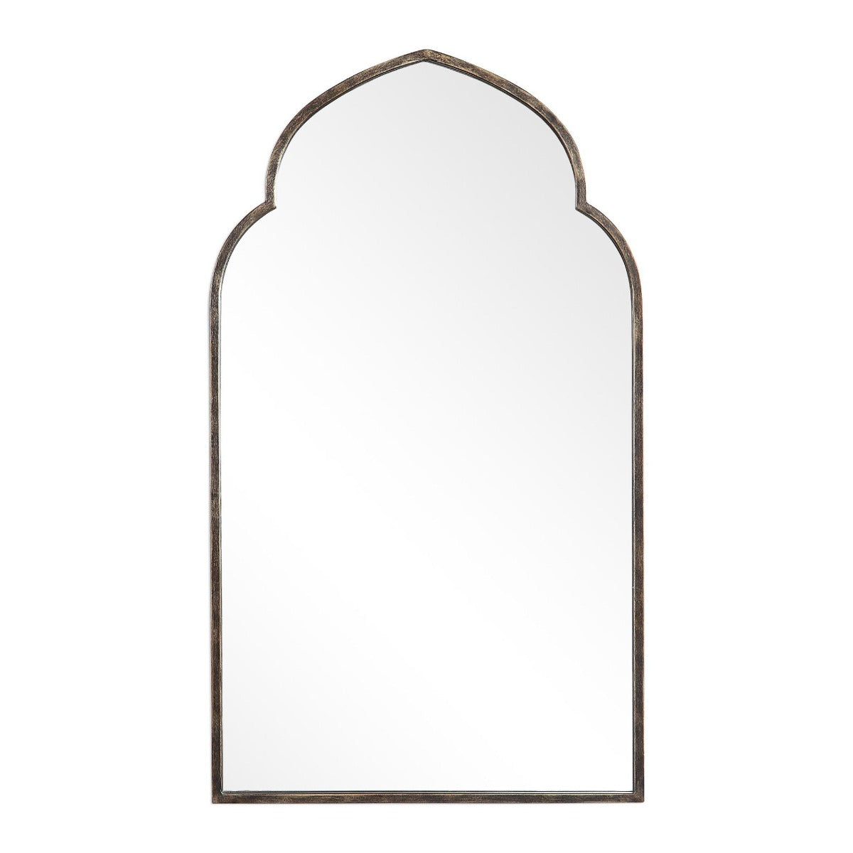 Temple Arched Mirror in Golden Bronze by Keiichi