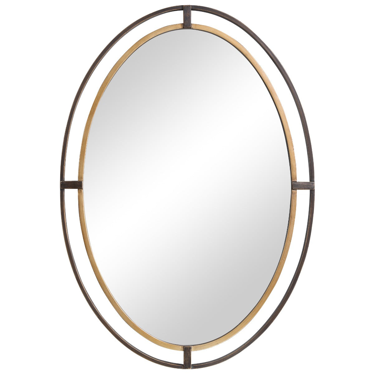 Contrast Oval Mirror Bronze & Gold by Keiichi
