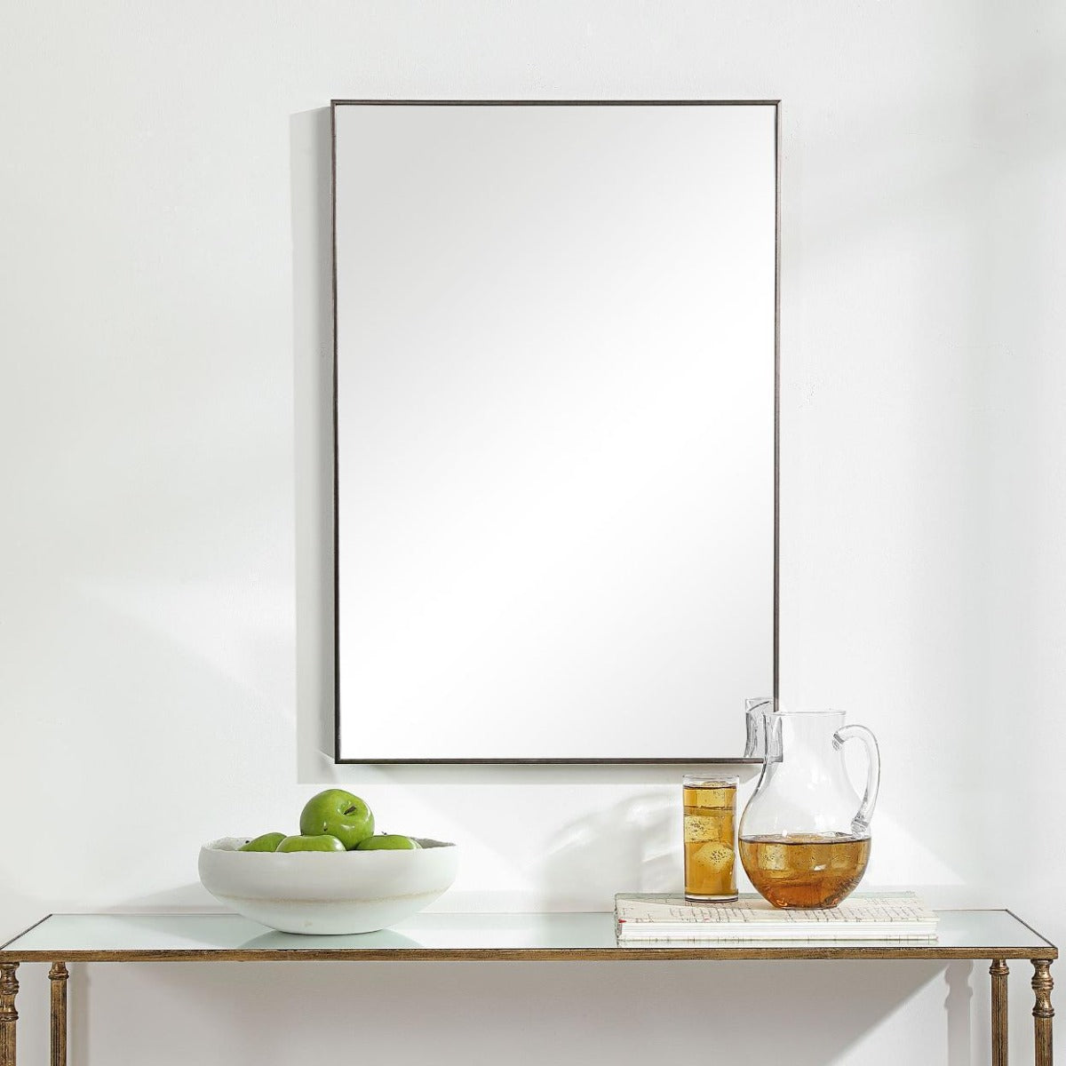 Simple Slim Frame Mirror Gunmetal Grey by Keiichi