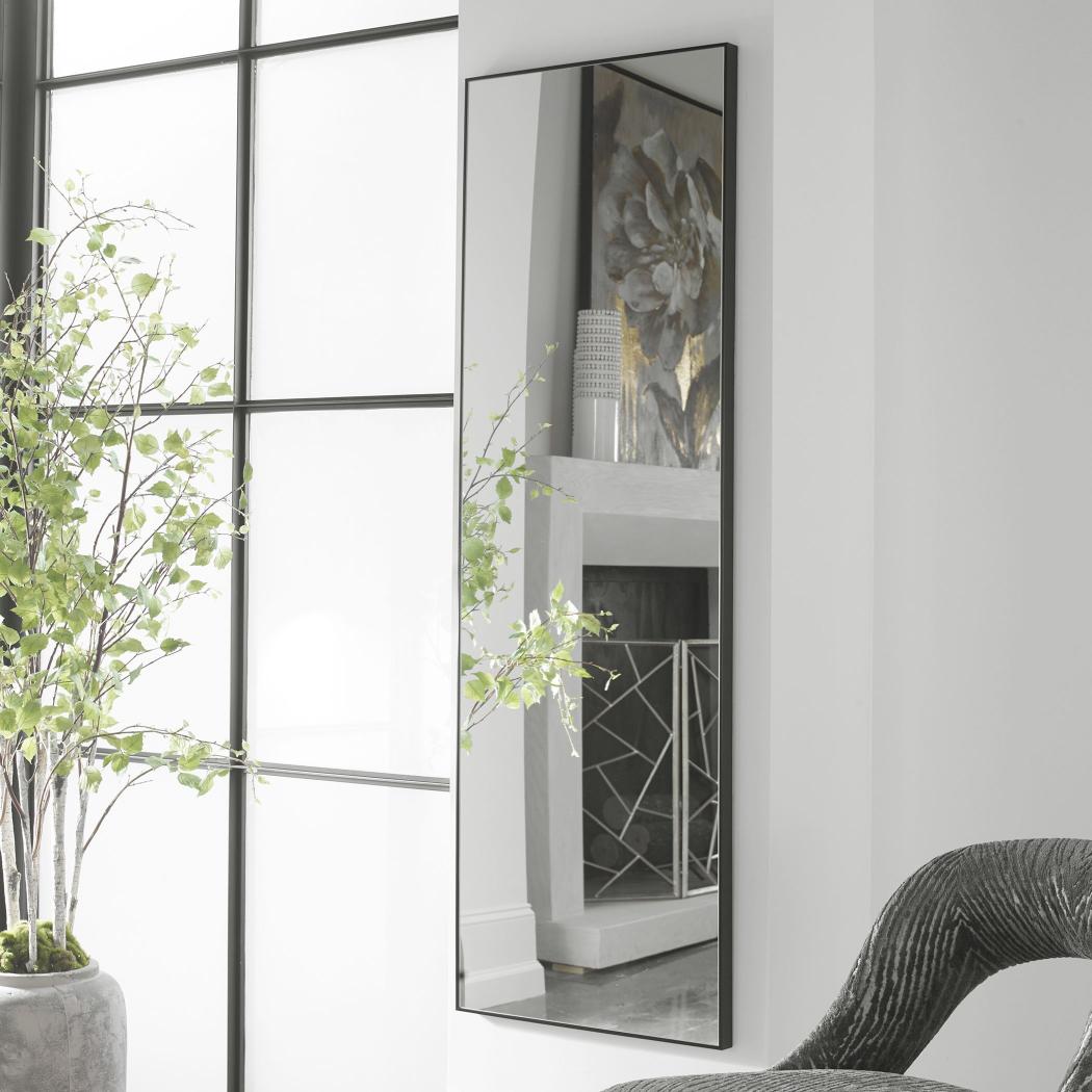Slim Frame Full Length Mirror in Black by Keiichi