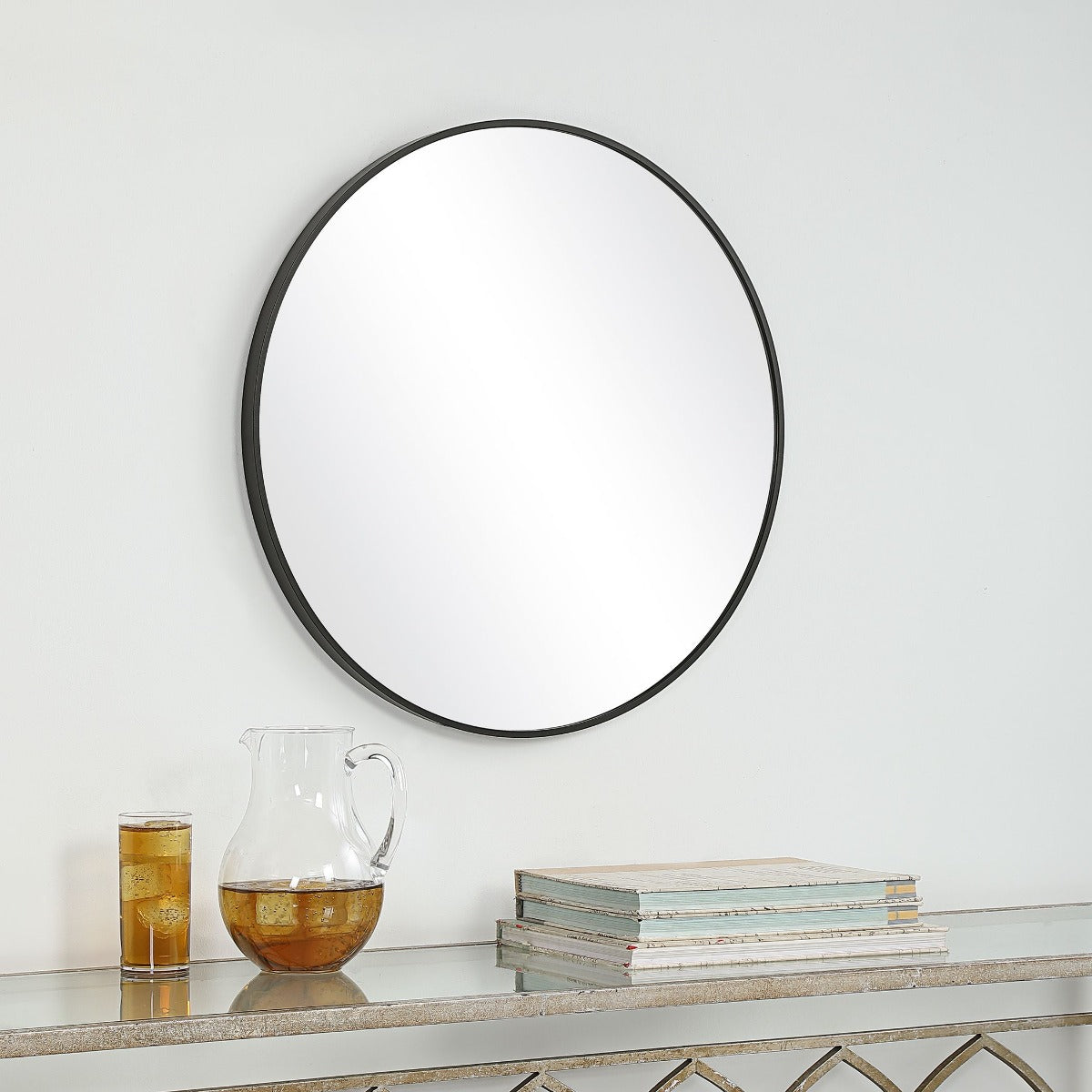 Eve Small Round Mirror Black by Keiichi