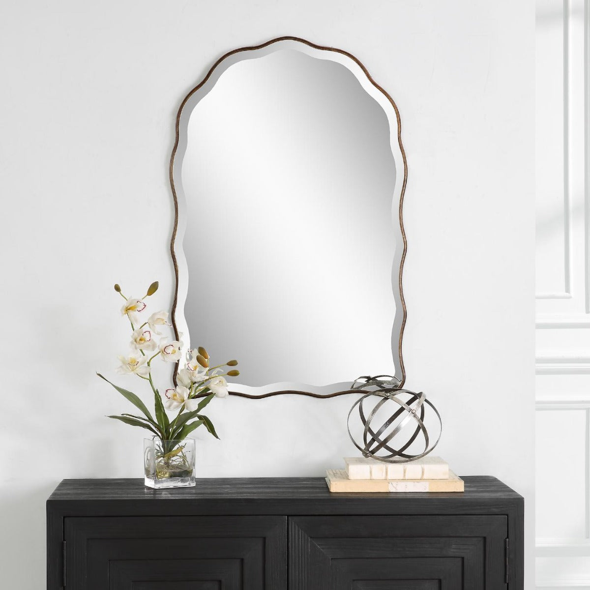 Irregular Mirror Antique Bronze by Keiichi
