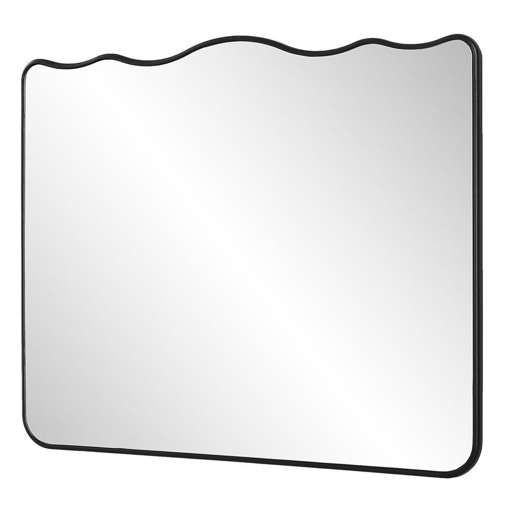 Grace Scalloped Mirror in Black by Keiichi