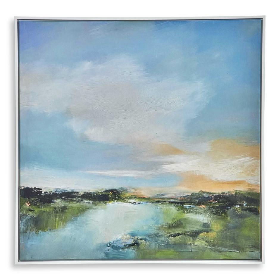 The River Glows Framed Canvas by Keiichi