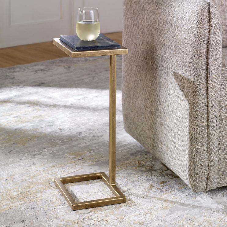 Served Accent Table Marble & Brushed Gold by Keiichi