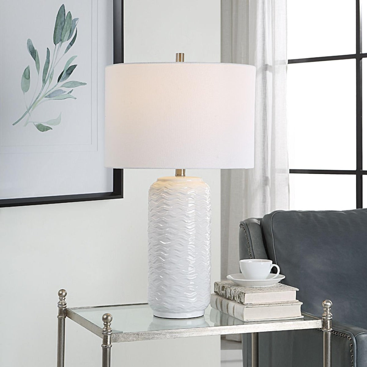 Seaview Table Lamp in White by Keiichi
