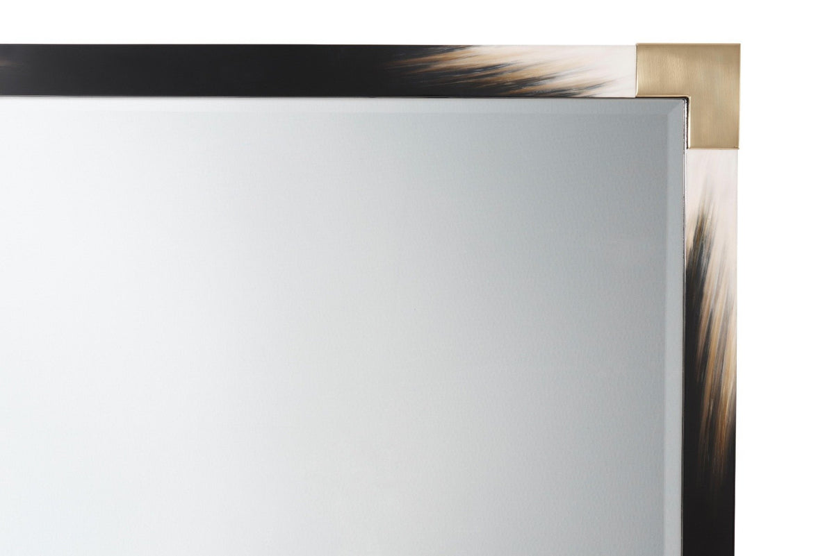 Cutting Edge Small Wall Mirror in Black by Theodore Alexander
