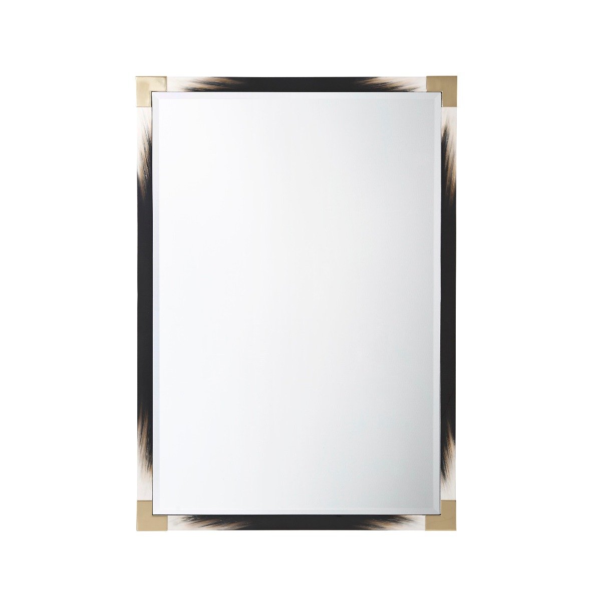 Cutting Edge Small Wall Mirror in Black by Theodore Alexander