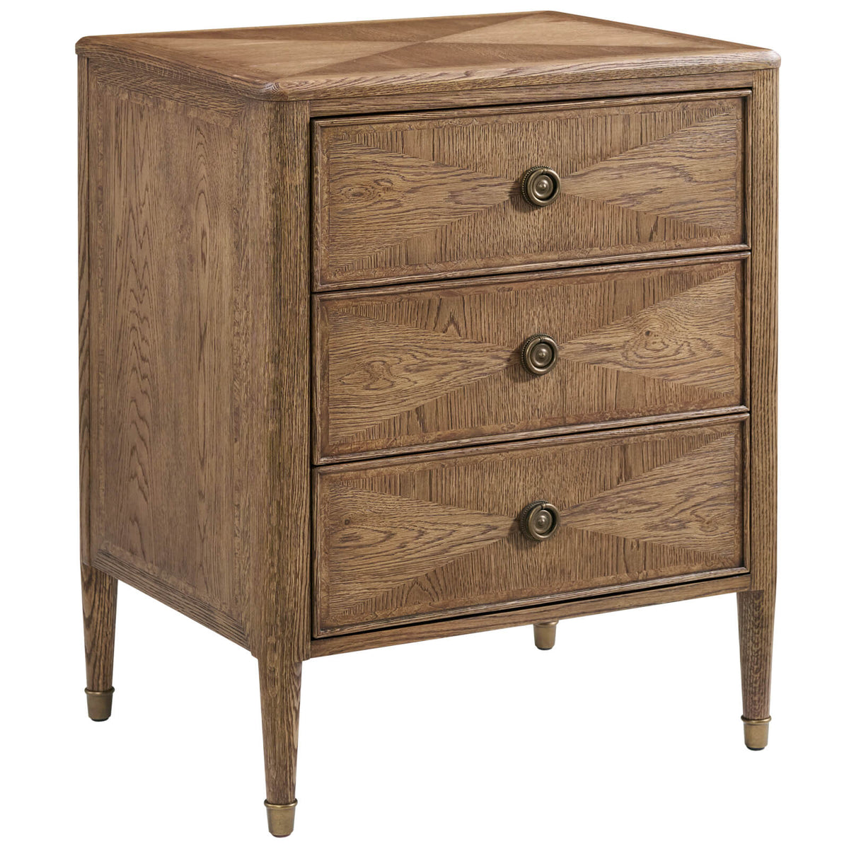 Willow Creek 3-Drawer Bedside Table in Tobacco by Theodore Alexander