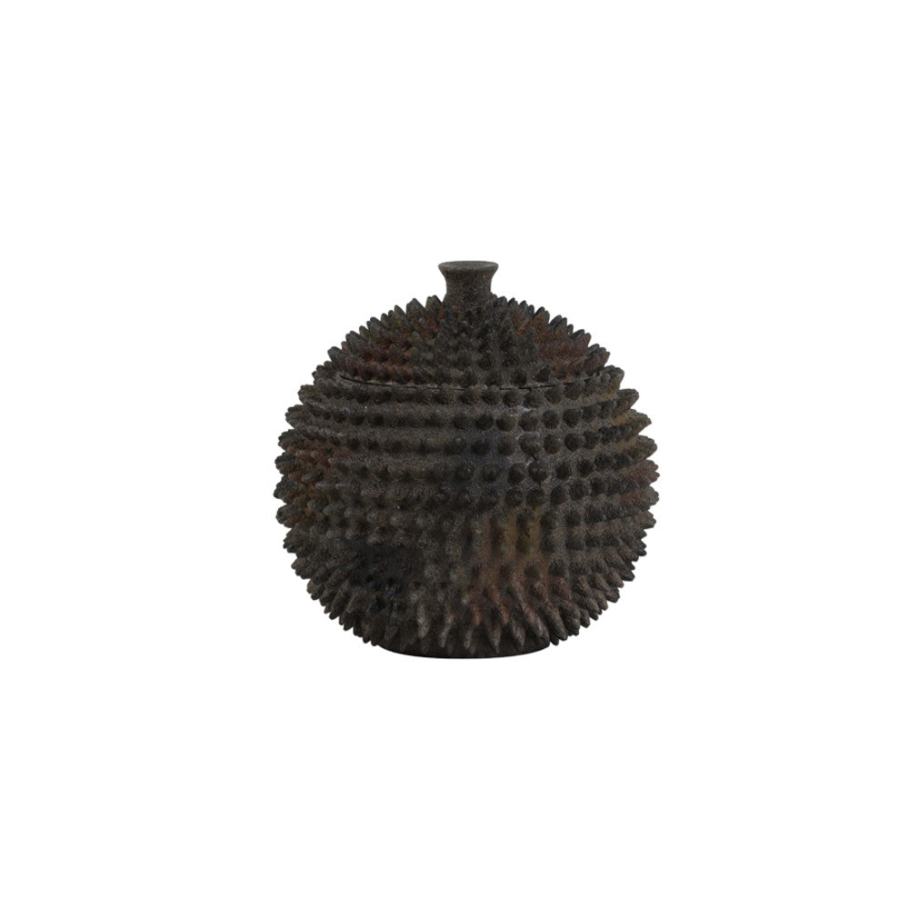 Caldras Brown Deco Jar - Small Light & Living
