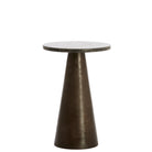 Ynez Dark Brown Marble Side Table - 51 cm Light & Living