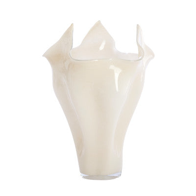 Aiora Glass Milky Cream Vase - Large Light & Living