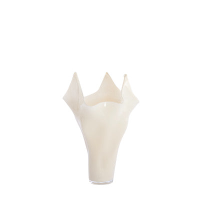 Aiora Glass Milky Cream Vase - Small Light & Living
