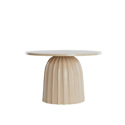 Veglia Matt Sand & Light Brown Spotted Low Side Table - Small Light & Living
