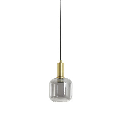 Lekar Antique Bronze & Smoked Glass Single Pendant Light & Living