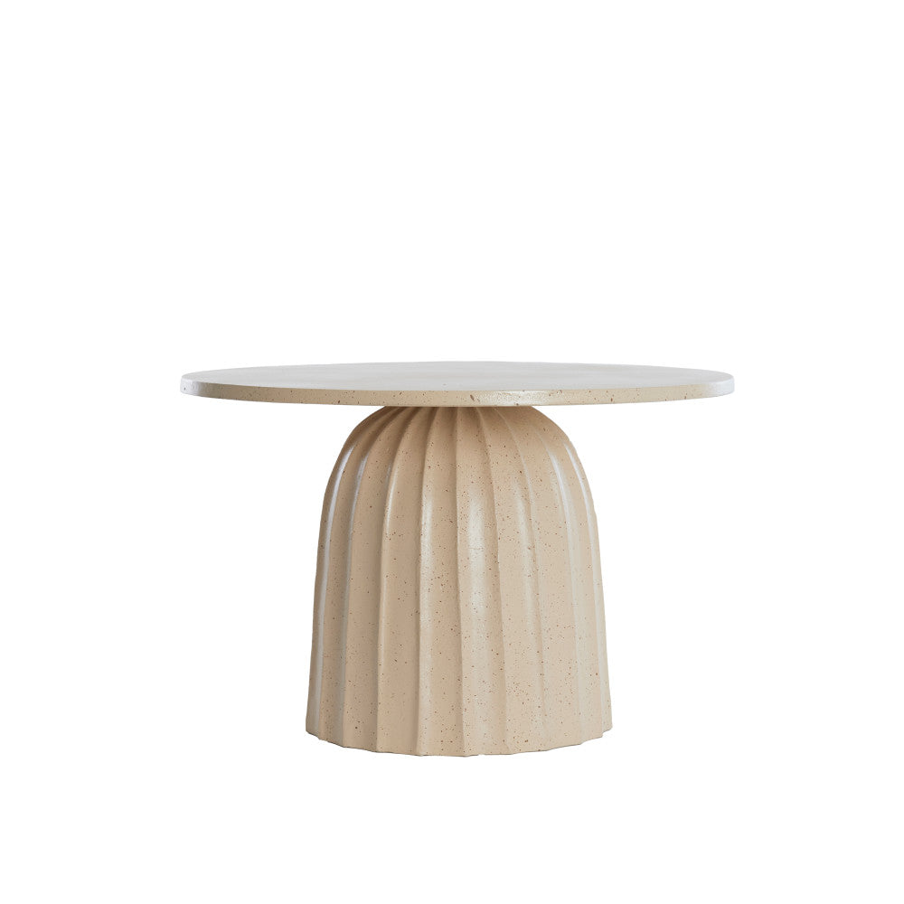 Veglia Matt Sand & Light Brown Spotted Low Side Table - Small Light & Living