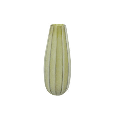 Bradley Glass Olive Green Vase - Medium Light & Living
