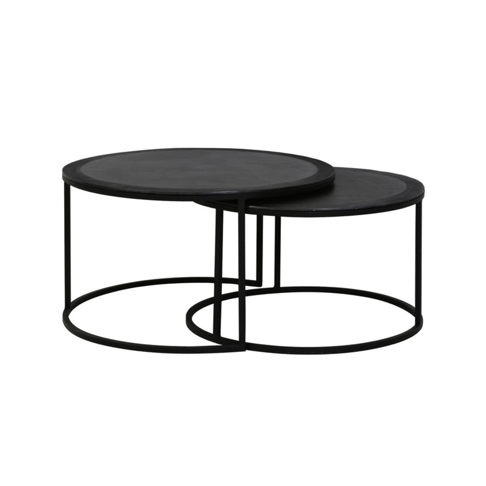 Coffee Table Talca Lead Antique Edge - Set of 2 Light & Living