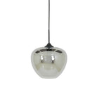 Mayson Smoked Glass & Matt Black Pendant - Medium Light & Living