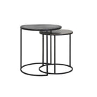 Talca Raw Lead & Antique Lead Side Table - Set of Two Light & Living