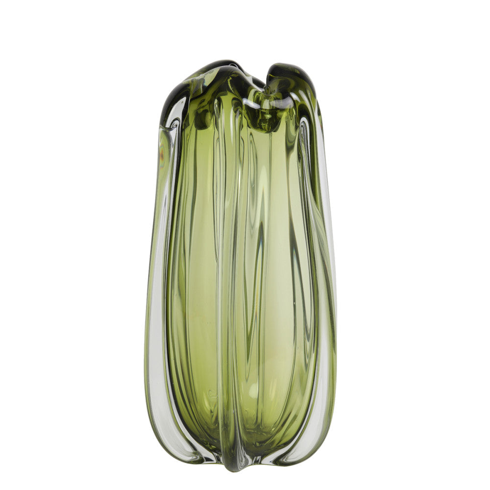 Murela Glass Olive Green Vase - Large Light & Living