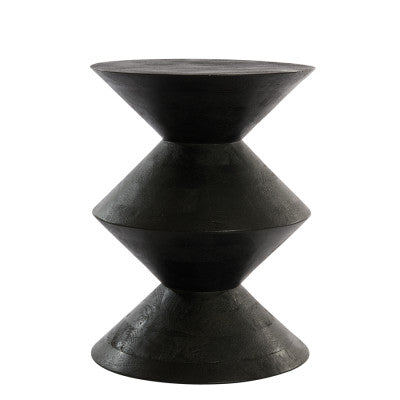 Larus Large Mango Wood  Side Table - Matt Black Light & Living