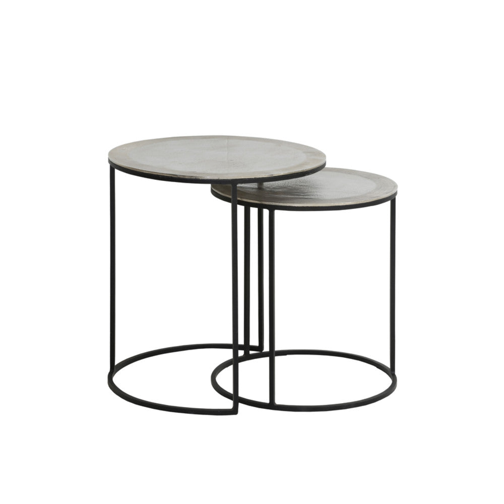 Talca Raw Nickel Side Table - Set of Two Light & Living