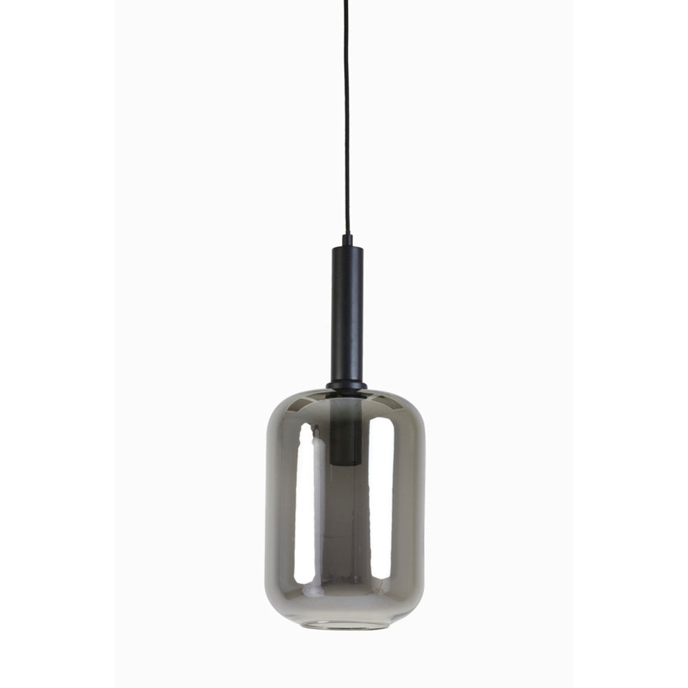 Lekar Black & Smoked Glass Hanging Lamp Light & Living