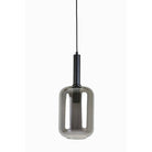 Lekar Black & Smoked Glass Hanging Lamp Light & Living