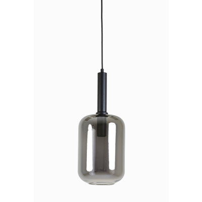 Lekar Black & Smoked Glass Hanging Lamp Light & Living