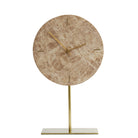 Moreno Marble Brown Clock On Base Light & Living
