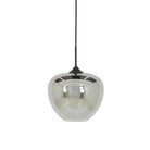 Mayson Smoked Glass & Matt Black Pendant - Medium Light & Living