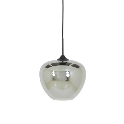 Mayson Smoked Glass & Matt Black Pendant - Medium Light & Living