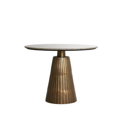 Rianne Marble Taupe-Antique Bronze Dining Table Light & Living