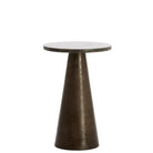 Ynez Dark Brown Marble Side Table - 51 cm Light & Living