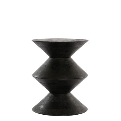 Larus Mango Wood Matt Black Side Table Light & Living