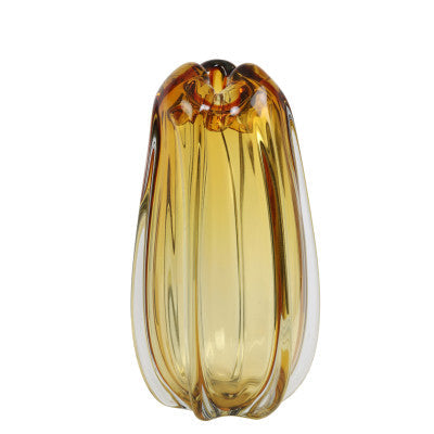 Murela Glass Amber Vase - Large Light & Living
