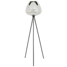 Mayson Smoked Glass & Matt Black Floor Lamp Tripod Light & Living