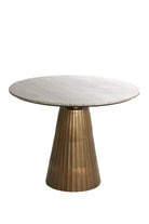 Rianne Marble Taupe-Antique Bronze Dining Table Light & Living