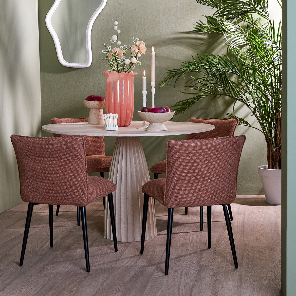 Veglia Matt Sand & Light Brown Spotted Dining Table Light & Living