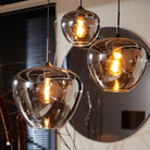 Mayson Smoked Glass & Matt Black Pendant - Large Light & Living