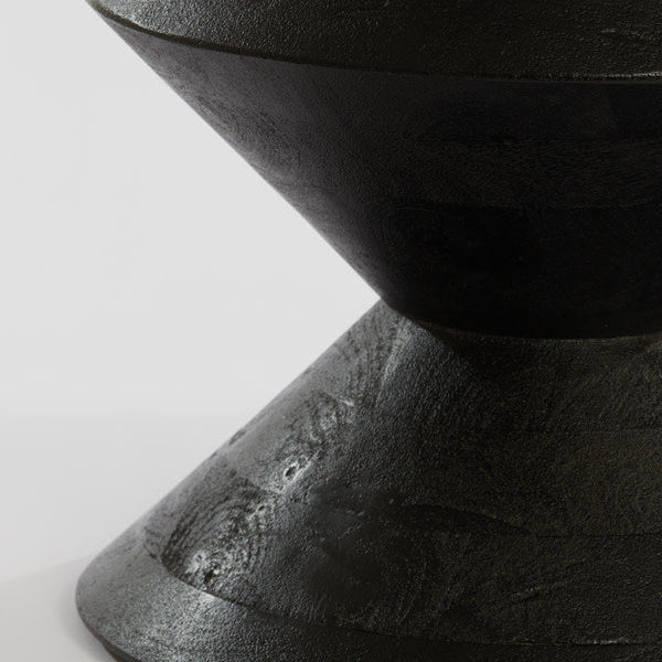 Larus Large Mango Wood  Side Table - Matt Black Light & Living