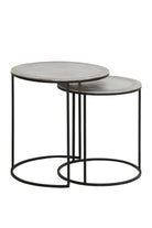Talca Raw Nickel Side Table - Set of Two Light & Living