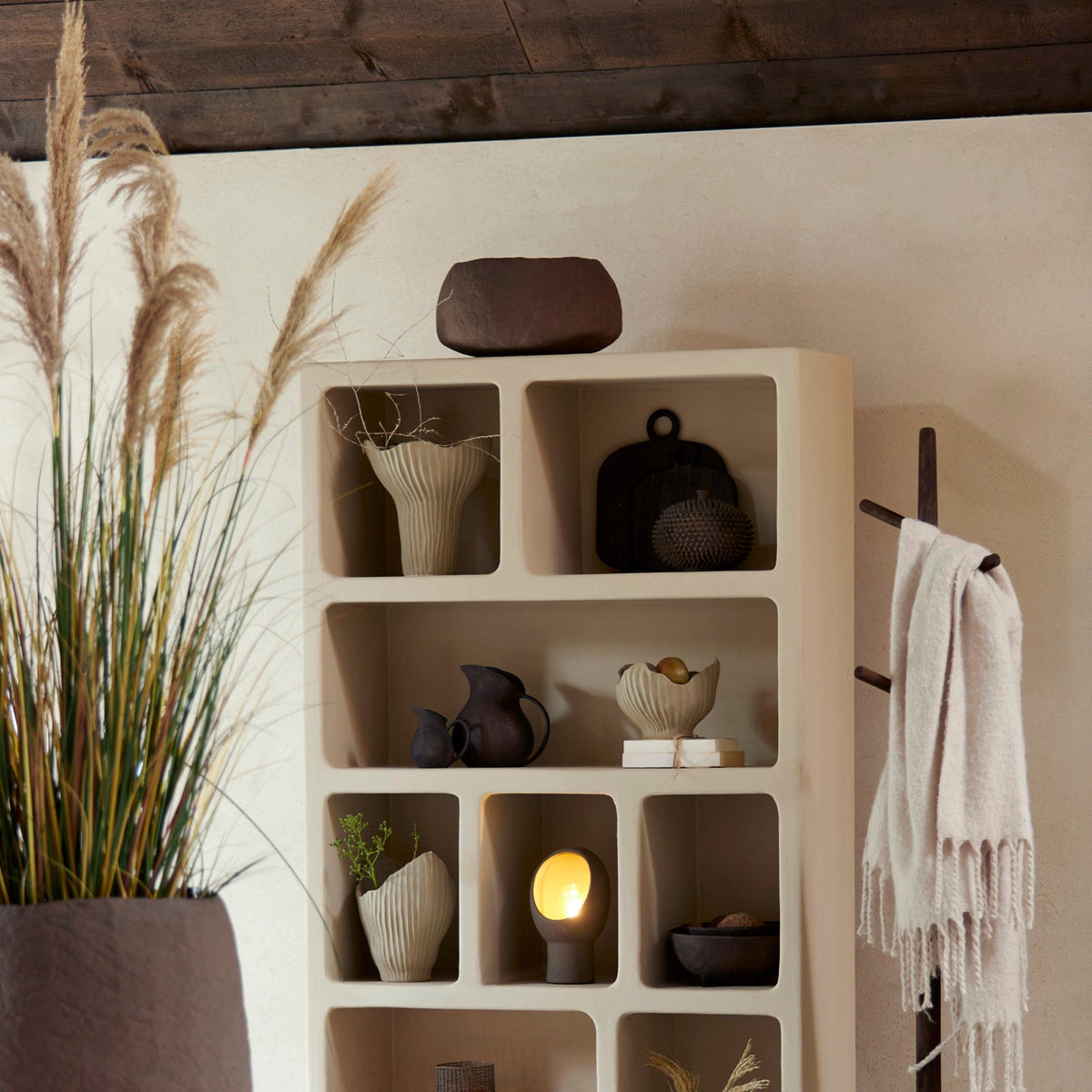 Caldras Brown Deco Jar - Large Light & Living