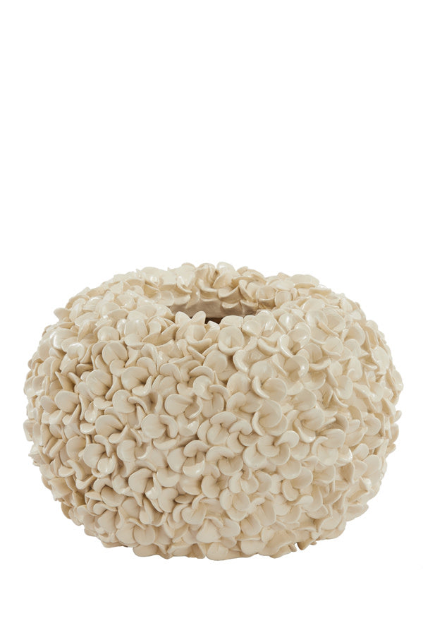 Phylia Cream Deco Vase - Large Light & Living