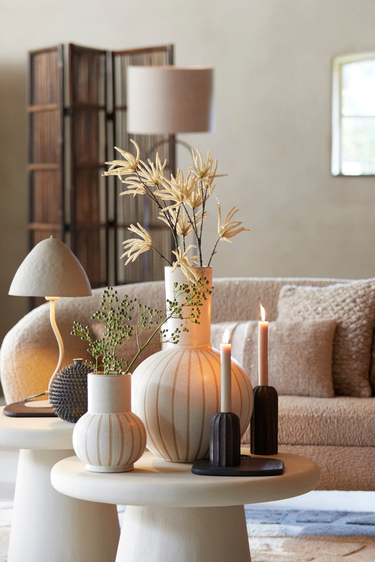 Ulloa Ceramics Matt Sand & Brown Vase Deco Light & Living