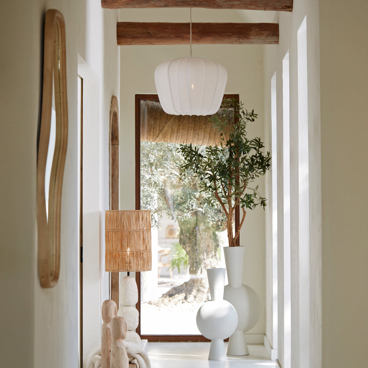 Celano Wood Matt Natural Mirror - Medium Light & Living