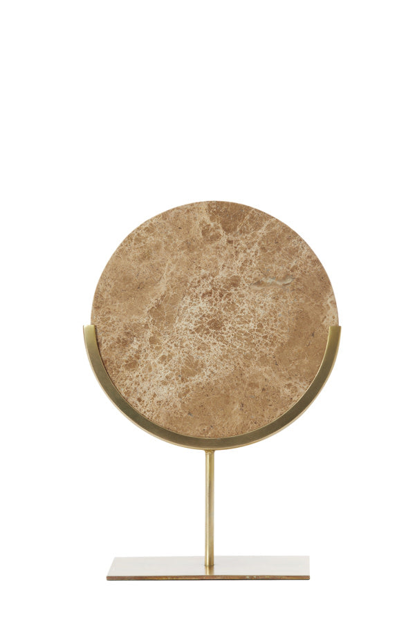 Moreno Marble Brown Ornament On Base - Small Light & Living