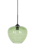 Mayson Glass Green & Matt Black Hanging Lamp Light & Living