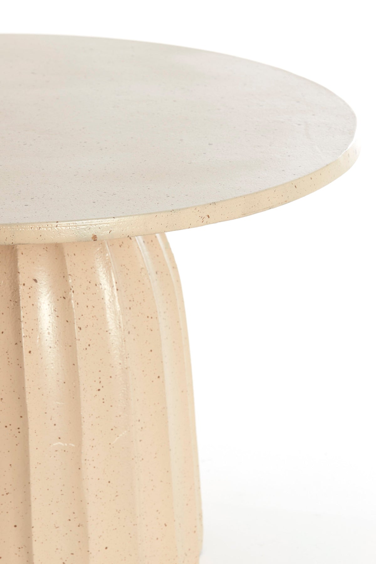 Veglia Matt Sand & Light Brown Spotted Low Side Table - Small Light & Living